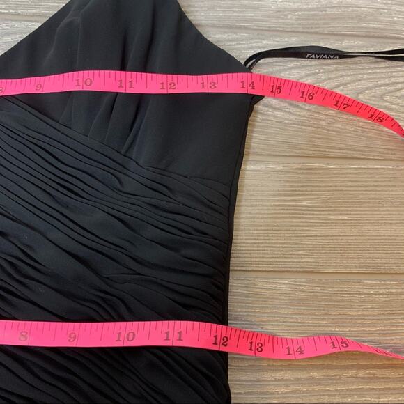 Faviana ruched bodice asymmetrical ruffle dress - Picture 7 of 7